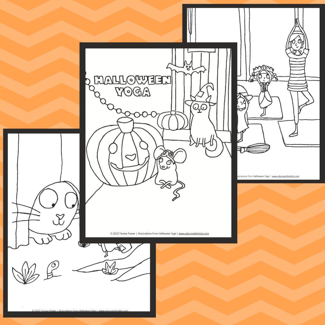 Halloween Yoga Coloring Pages